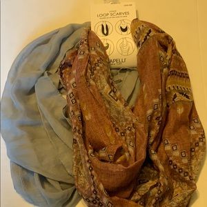 Brand new Two pack loop scarves